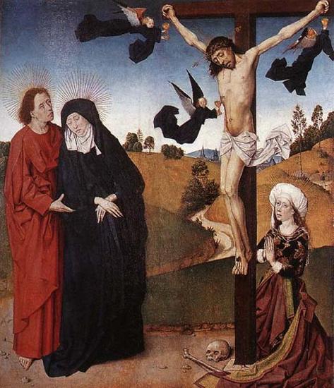 MASTER of the Life of the Virgin Christ on the Cross with Mary, John and Mary Magdalene oil painting picture